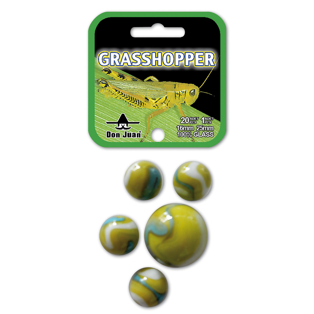 Don Juan Grasshopper Knikkers 21 Stuks 16+25 mm Top Merken Winkel